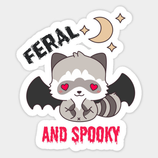 Feral and Spooky Raccoon Halloween Magnet by The WYLD Tribe
