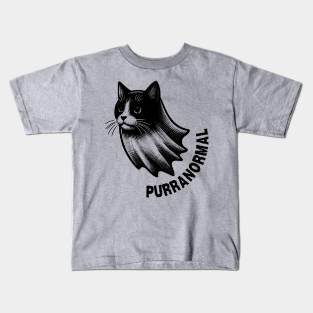 Purranormal Paranormal Cat Halloween Kids T-Shirt by The WYLD Tribe
