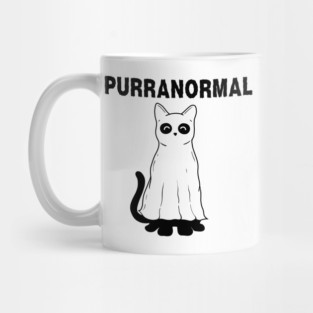 Purranormal Paranormal Spooky Cat Ghost Halloween Mug