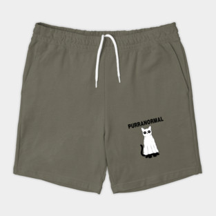 Purranormal Paranormal Spooky Cat Ghost Halloween Shorts