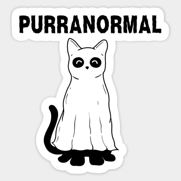 Purranormal Paranormal Spooky Cat Ghost Halloween Sticker by The WYLD Tribe