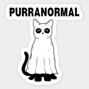 Purranormal Paranormal Spooky Cat Ghost Halloween Magnet