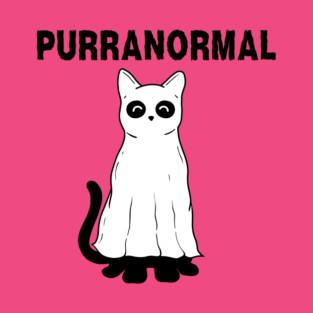 Purranormal Paranormal Spooky Cat Ghost Halloween T-Shirt