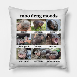 Moo Deng Moods Pillow