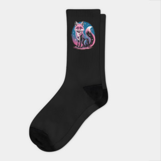 Cosmic Fox Illustration Socks