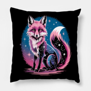 Cosmic Fox Illustration Pillow