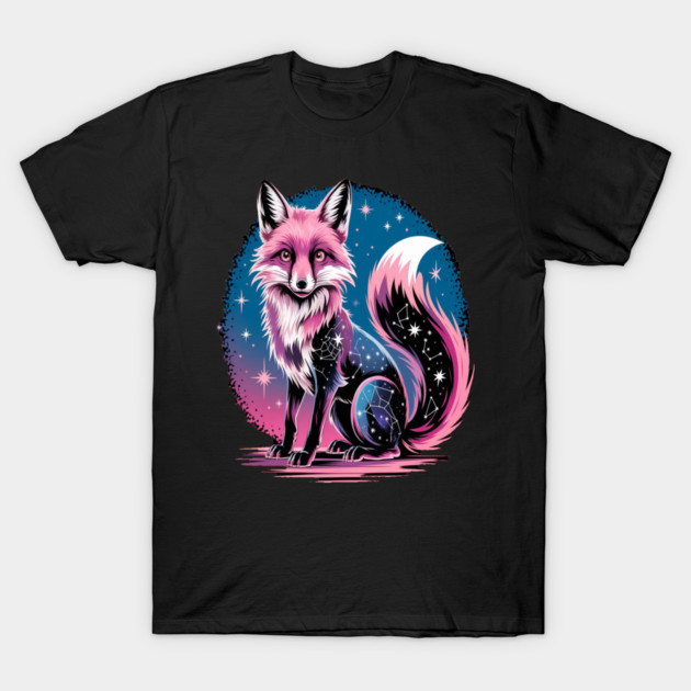 Cosmic Fox Illustration T-Shirt by BirdsnStuff