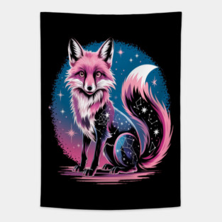 Cosmic Fox Illustration Tapestry