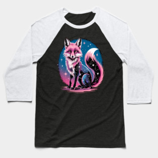 Cosmic Fox Illustration Baseball T-Shirt