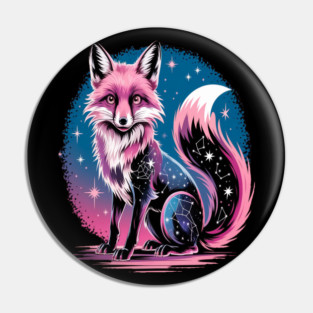 Cosmic Fox Illustration Pin