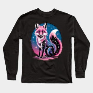 Cosmic Fox Illustration Long Sleeve T-Shirt
