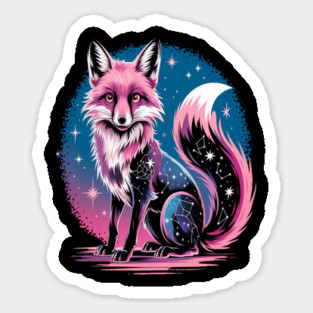 Cosmic Fox Illustration Sticker