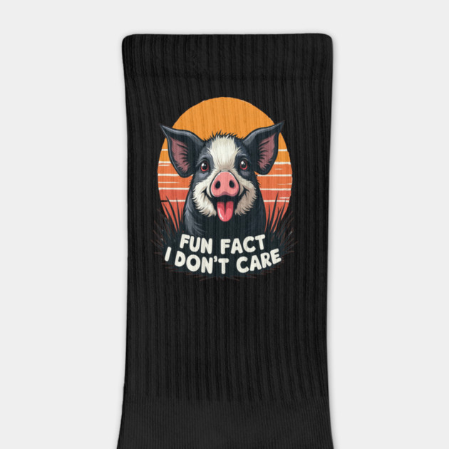 Sarcastic Funny "Fun Fact, I Don't Care" Pig by BirdsnStuff