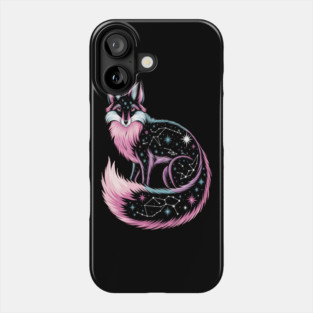 Cosmic Pink Fox illustration Phone Case