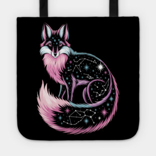 Cosmic Pink Fox illustration Tote