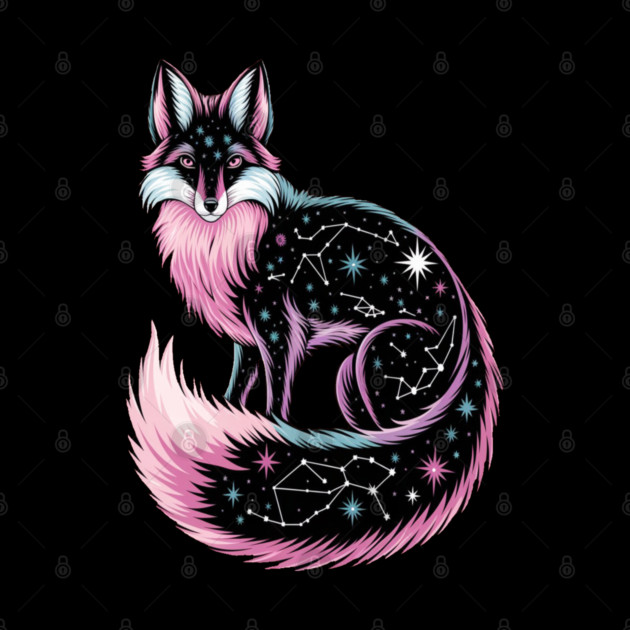 Cosmic Pink Fox illustration by BirdsnStuff