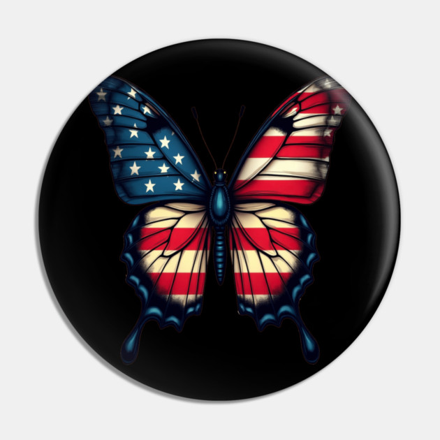 Patriotic Butterfly Pin by BirdsnStuff