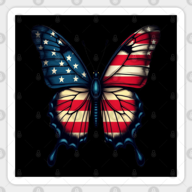 Patriotic Butterfly Sticker by BirdsnStuff