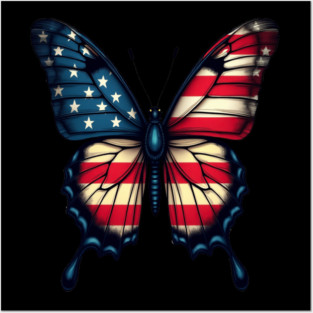 Patriotic Butterfly Posters and Art