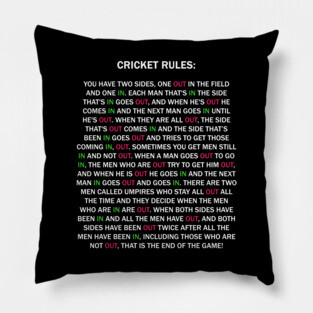 Cricket Rules New Edition Pillow