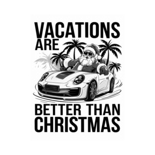 Vintage Retro Santa on the Road: Vacations Are Better Than Christmas T-Shirt