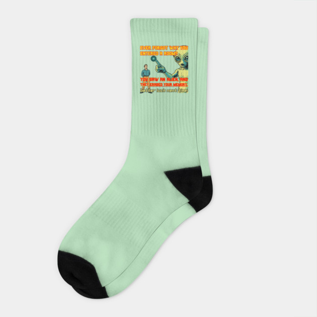 Alien Encounter - Existential Fear - Scary & Funny Socks by TuncGK