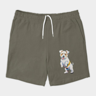 Small Dog Standing on its Hind Legs Like Said Congratulations Shorts