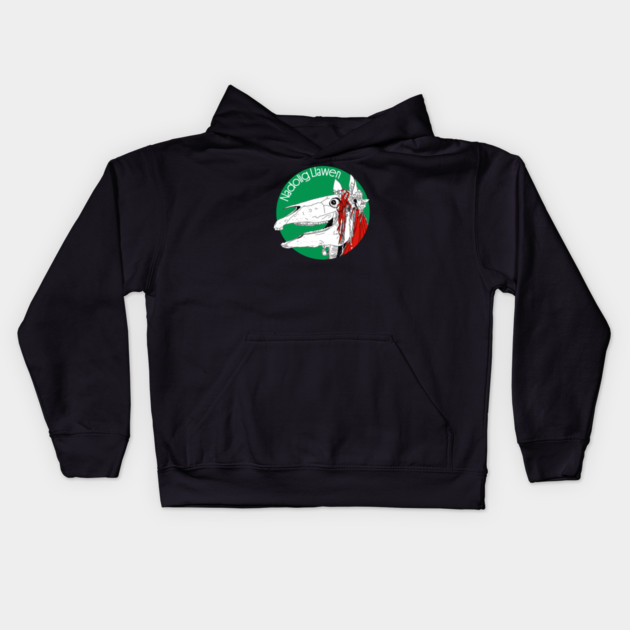 Mari Lwyd Welsh Christmas Kids Hoodie by H. R. Sinclair