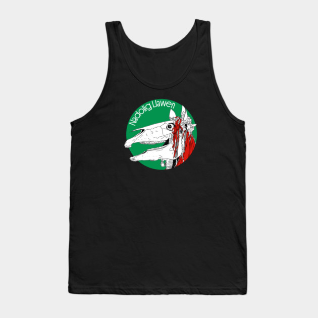 Mari Lwyd Welsh Christmas Tank Top by H. R. Sinclair