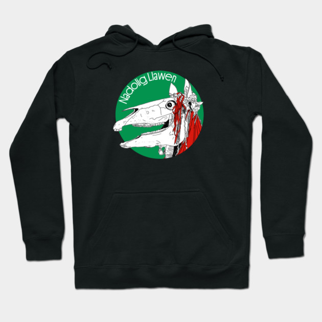 Mari Lwyd Welsh Christmas Hoodie by H. R. Sinclair
