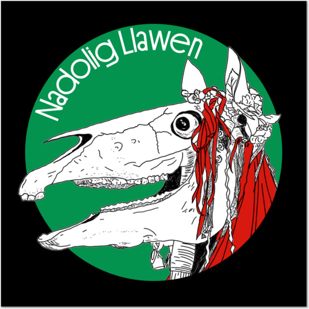 Mari Lwyd Welsh Christmas Wall Art by H. R. Sinclair