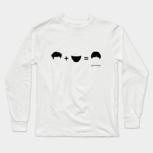 Hyphen Bowl Cut - Black Print Long Sleeve T-Shirt