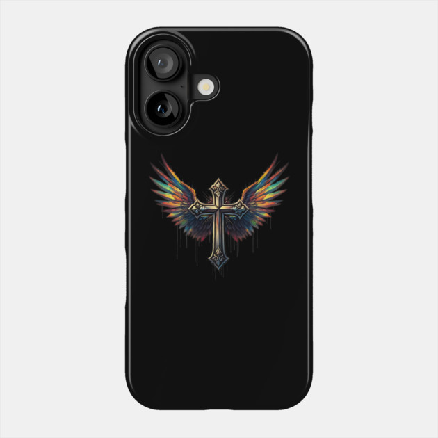 Cross and Wings Phone Case by UrbanLifeApparel