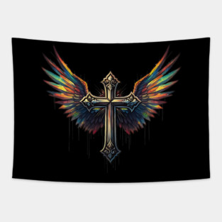 Cross and Wings Tapestry