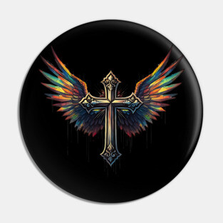 Cross and Wings Pin
