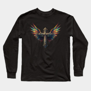 Cross and Wings Long Sleeve T-Shirt
