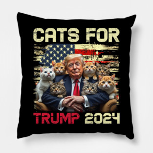 Cats For Trump 2024 Election Pillow