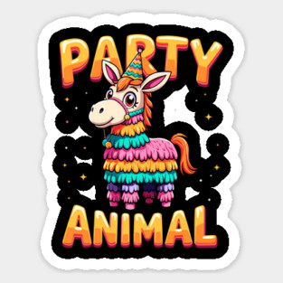 Party Animal Piñata Birthday Celebration Fun Sticker