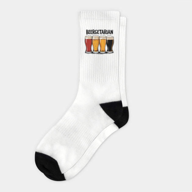 Beergetarian Funny Beer Lover Humor Pun Socks by Anticorporati