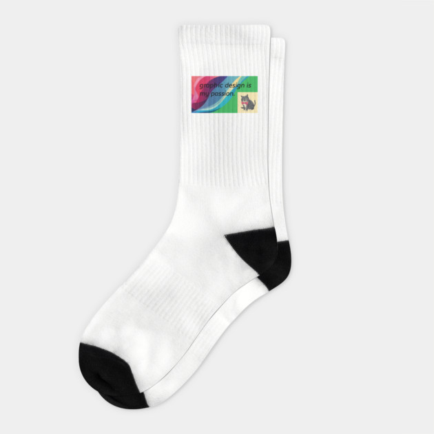 Graphic Design is My Passion Retro Meme Humor Socks by Anticorporati