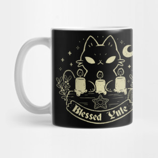 Blessed Yule Black Cat Mug