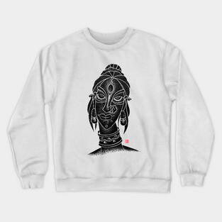 Indian Young Tribal Woman Beautiful Face Crewneck Sweatshirt