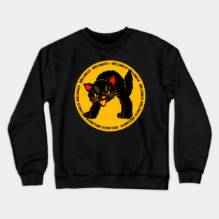 Halloween black cat Crewneck Sweatshirt