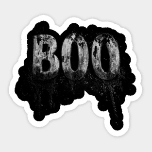 Design That Says BOO Spooky Halloween Sticker