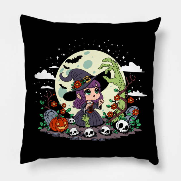 Cute Garden Witch Pillow by H. R. Sinclair