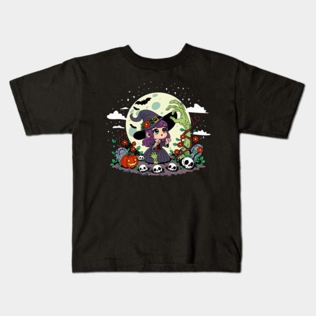 Cute Garden Witch Kids T-Shirt by H. R. Sinclair