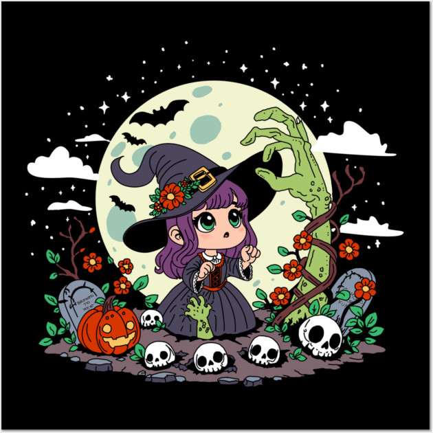 Cute Garden Witch Wall Art by H. R. Sinclair