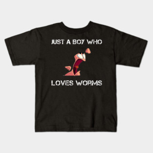 just a boy who loves worms funny worm farming Kids T-Shirt