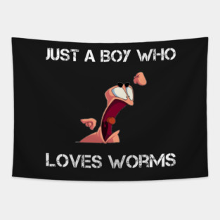 just a boy who loves worms funny worm farming Tapestry