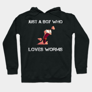 just a boy who loves worms funny worm farming Hoodie